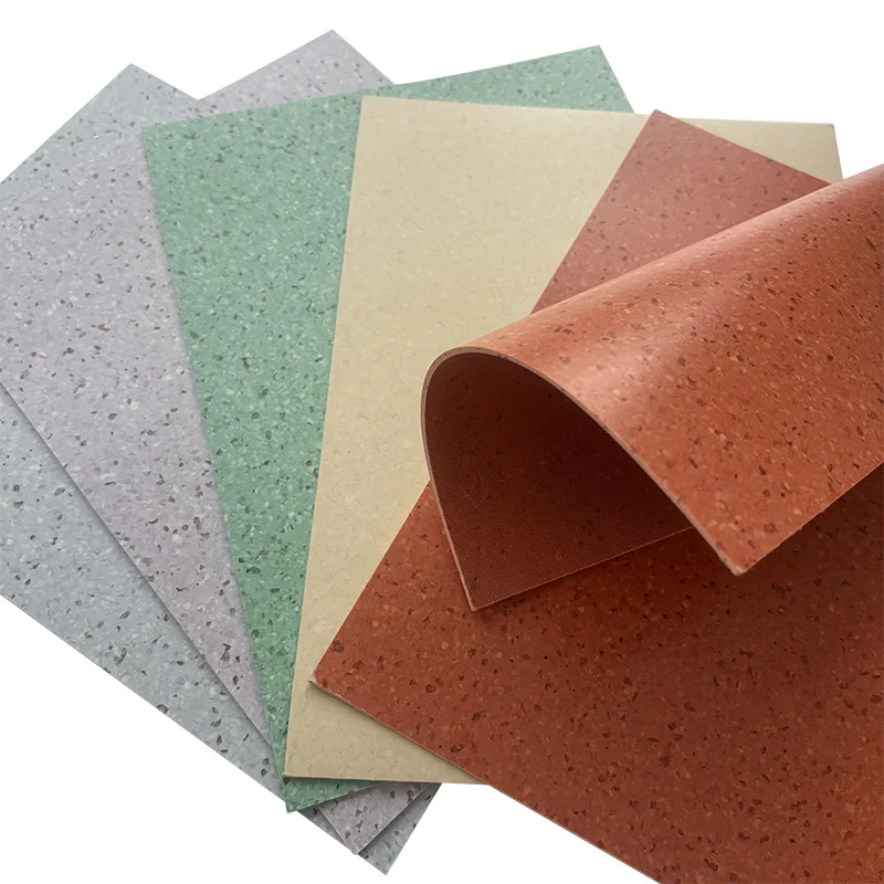 Medical Grade Commercial 2.0 Thickness Vinyl Flooring Sponge Easily Bent Stone Look Pvc Homogeneous Plastic Vinyl Flooring