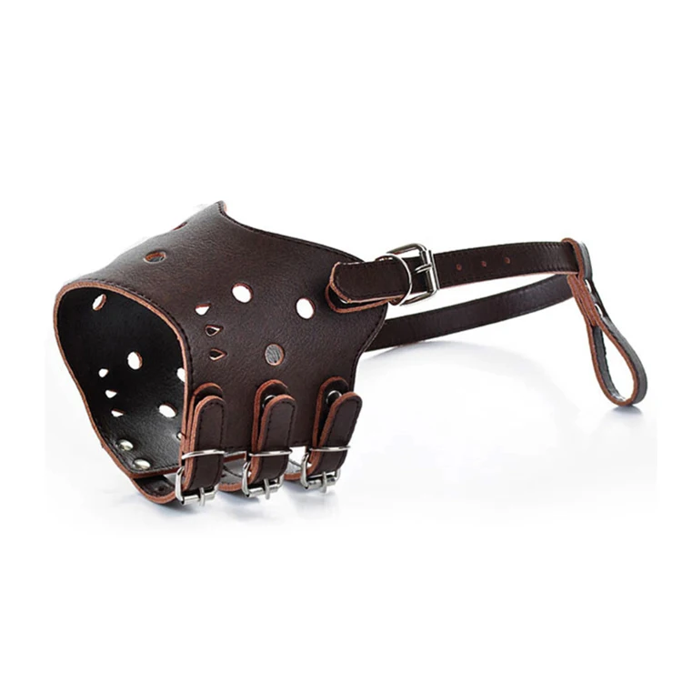 Customized Genuine Leather Belgian Malinois Protect Dog Muzzles Extra Anti-biting Dog Muzzles Bozal Para Perro