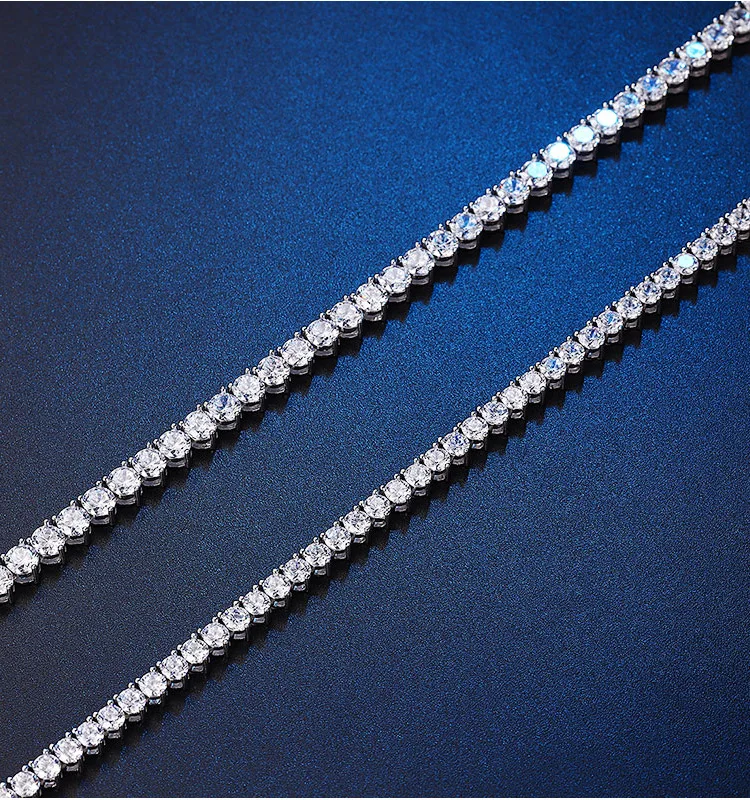 S925 Sterling Silver Moissanite Diamond Necklace Premium Silver Plated Jewelry for Wedding Party Engagement