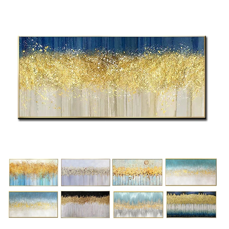 
Canvas Wall Art Custom Canvas Gold Texture Design Large Abstract Hand Oil Painting 