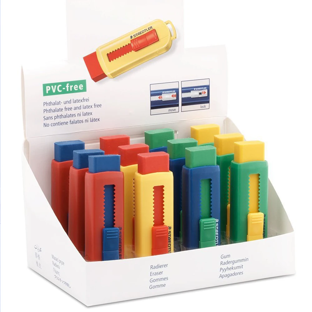 High Quality Non Toxic Promotional Student Kids Office School Using Easy Clean Mark Pushing Eraser