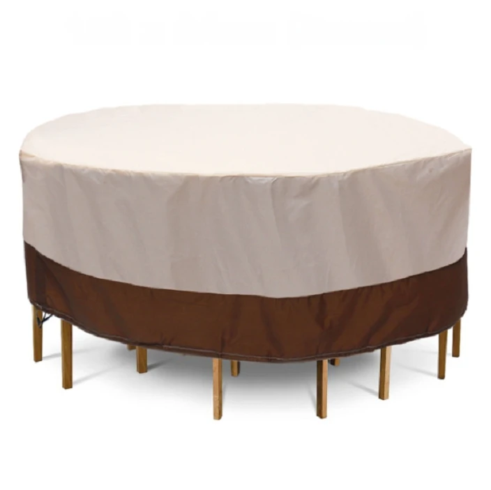 China Factory Price 188x84cm Foldable Round Furniture Covers Dustproof Outdoor Patio Waterproof Portable Table Chair Cover