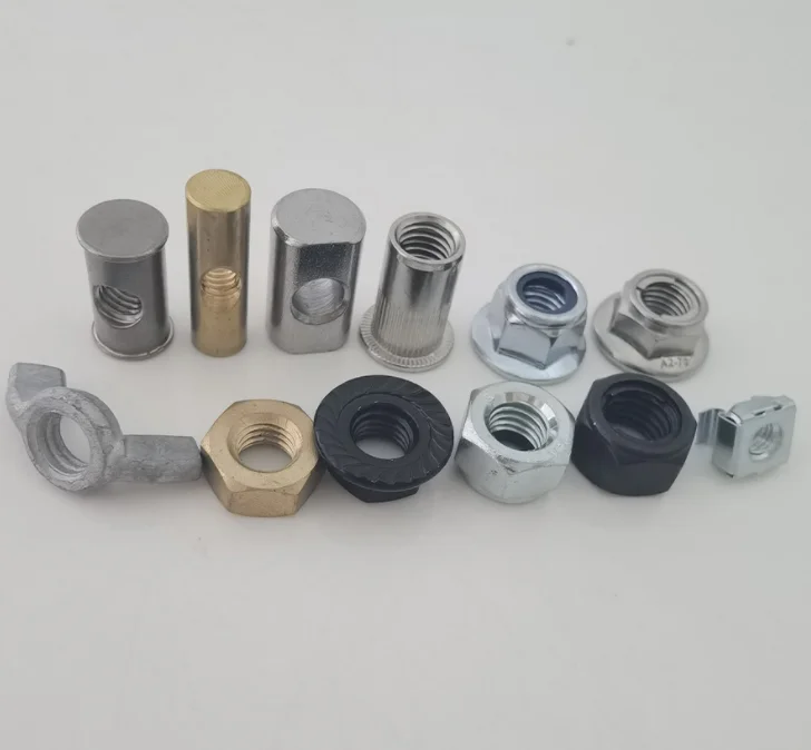 Hex Serrated Flange Dome Cap Nut Insert Square Cage Lock Heavy Coupling Hex Nuts Stainless Steel Weld Hex Flange Nut