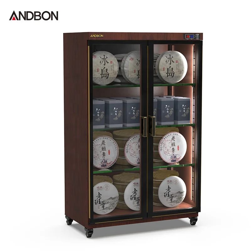 ANDBON office home electronic caninet lens calligraphy,painting stamps  moisture-proof cabinet 280L Wood Grain