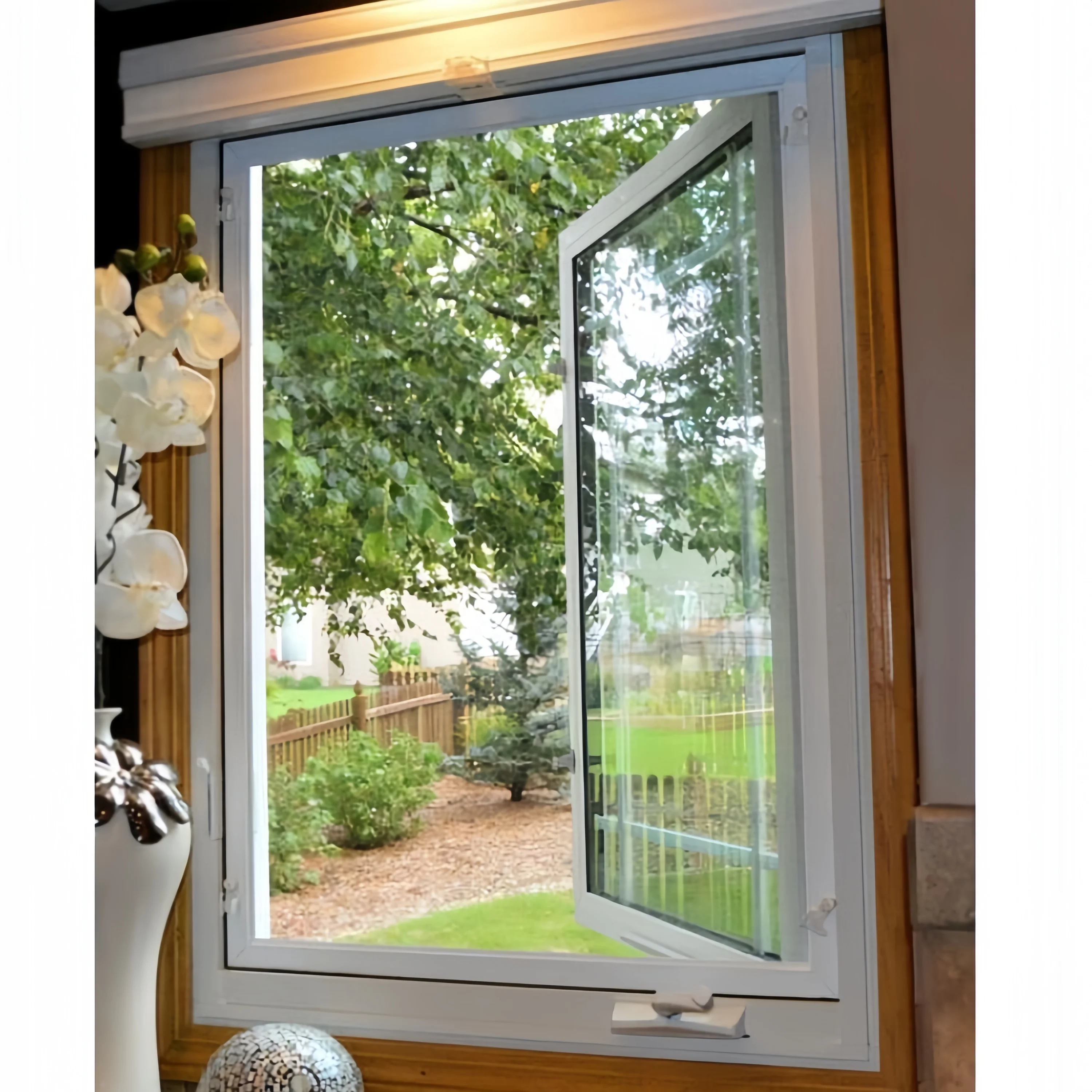 Customized Standard Hurricane Impact double glazed Tilt Turn upvc Doors And Windows Villa House pvc vinyl Swing Window for sale