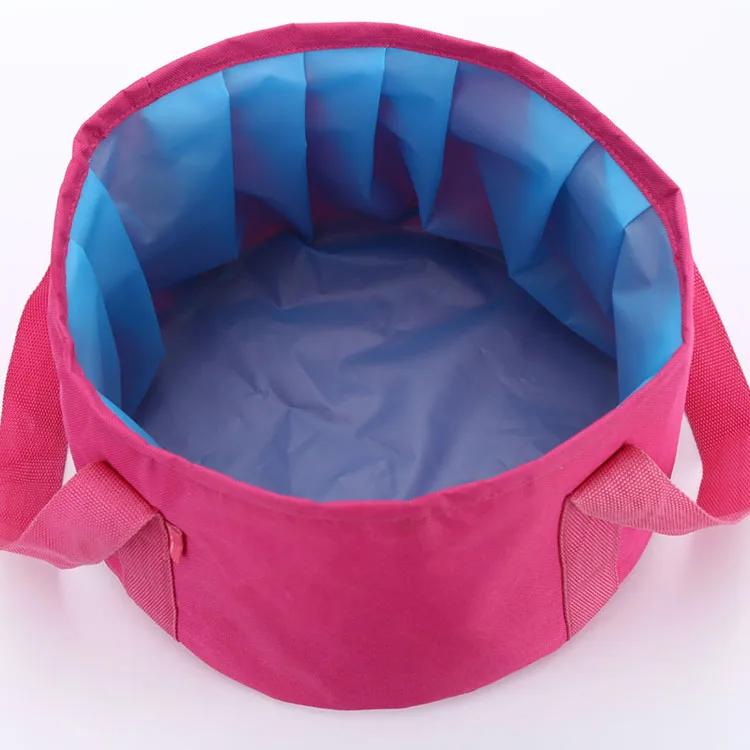 Portable polyester foldable basin outdoor foot bucket travel collapsible washbasin for tour