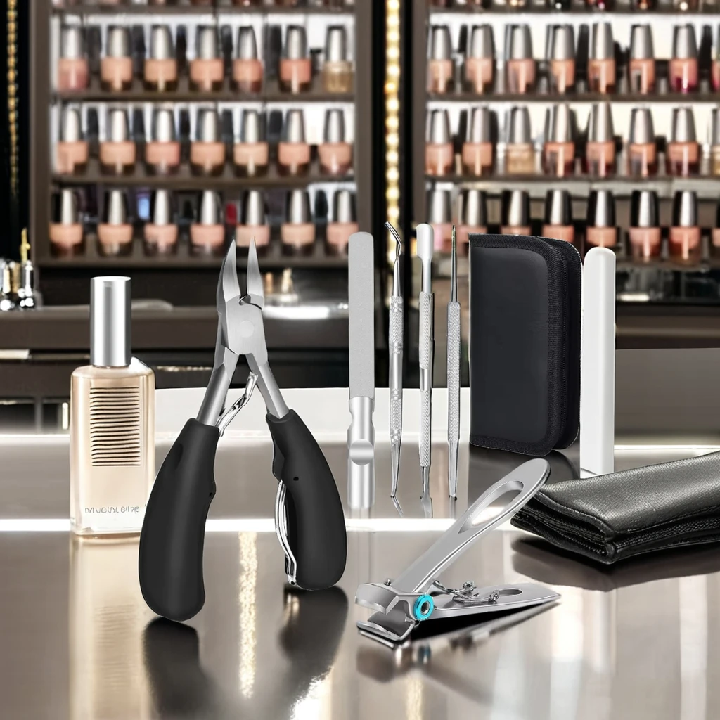 OEM Professional Nail Clipper Set Stainless Steel Sharp Scissor Cuticle Nipper With Soft Handle for Ingrown Thick Toenails