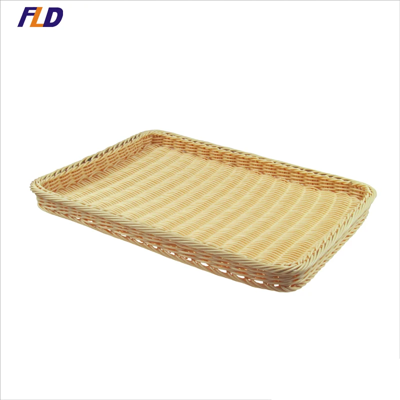 Оптовая продажа, пластиковая плетеная корзина для хранения хлеба, фруктов, овощей, полка для супермаркета