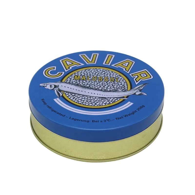 15g 20g 30g 50g 100g 125g 250g 500g Custom Print Metal Round Cans Caviar Box Tin Packaged