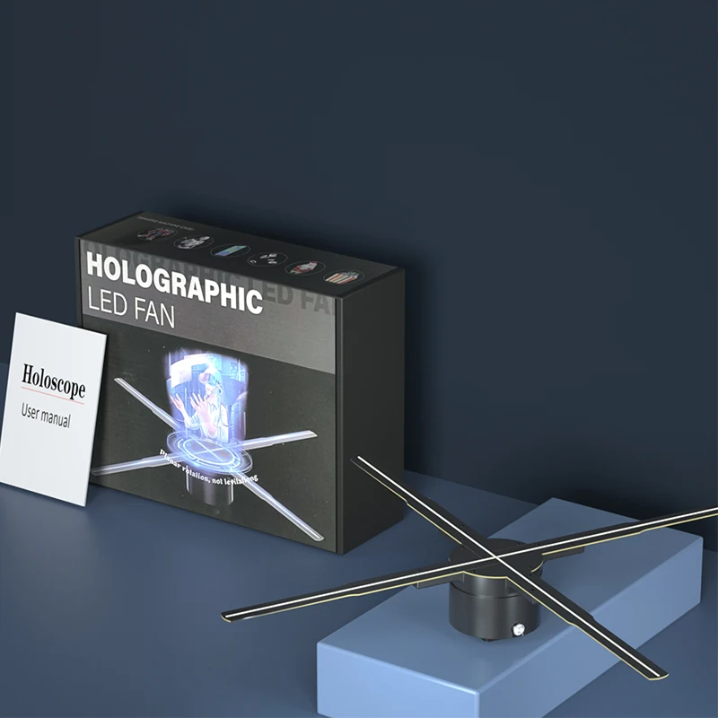 Led holographic fan 3d wifi hologram projector display adverting fan for shopping mall