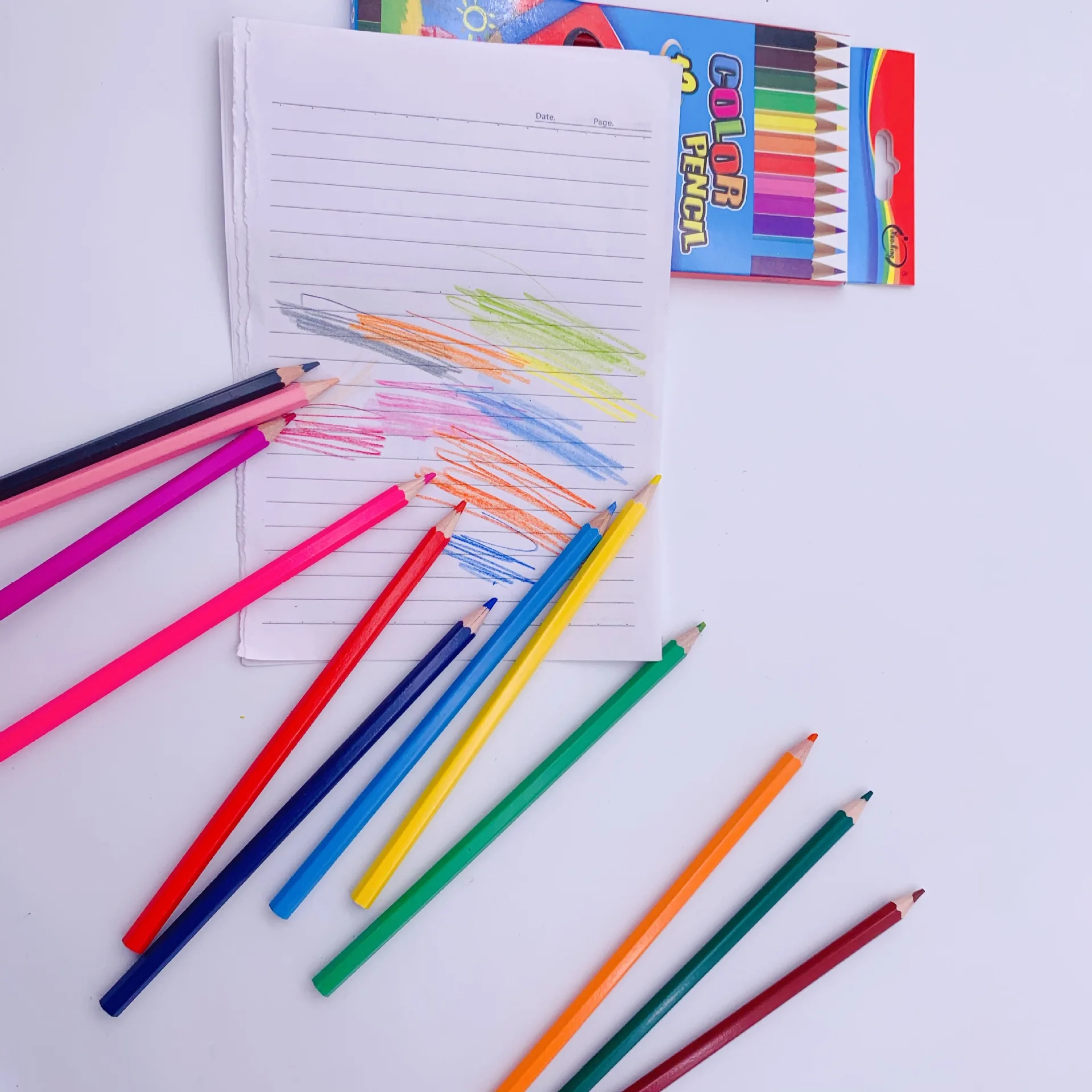 Pencil Set Wooden Color Lead Customizable 17.5cm Spot Wholesale 12 Color Customized Logo Wood 1-4c Printing Multiple Colour 5pcs