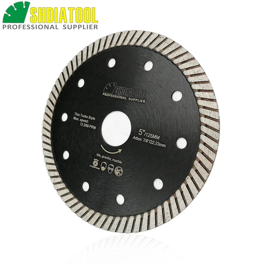 
diatool 125mm Hot pressed Ultra-thin Turbo Diamond Circular Saw Blade Cutting disc for Tile Porcelain Granite 