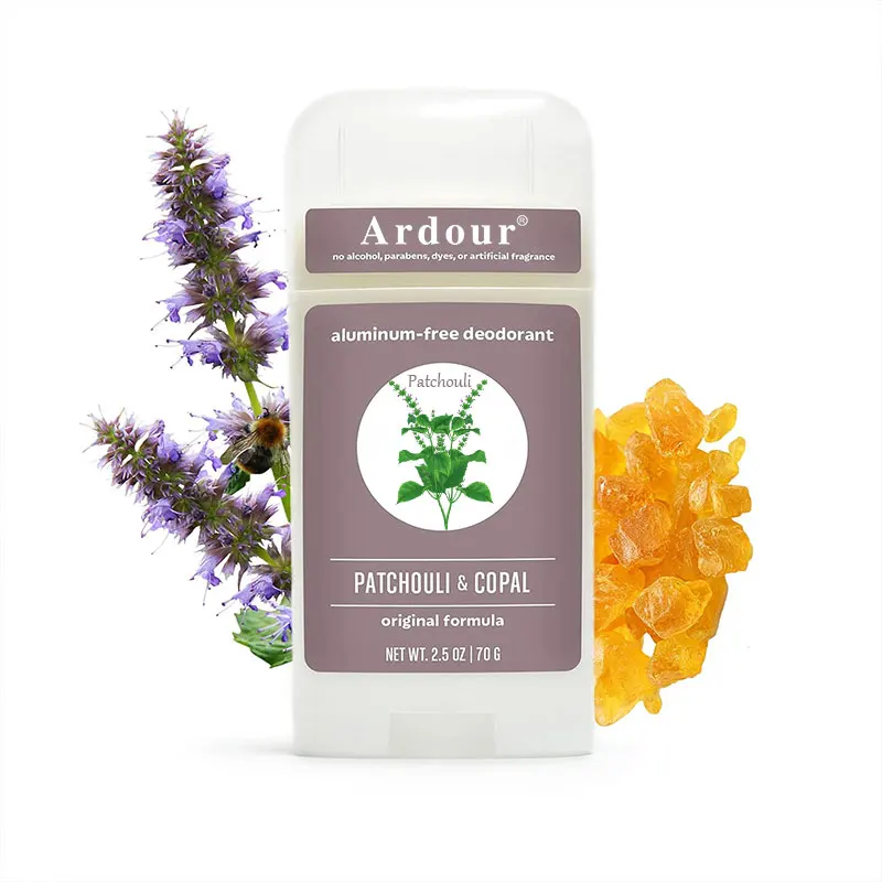 OEM  deodorant stick Long Lasting Odor Control with Baking Soda and Essential Oils, Patchouli and Copal perfume and deodorant