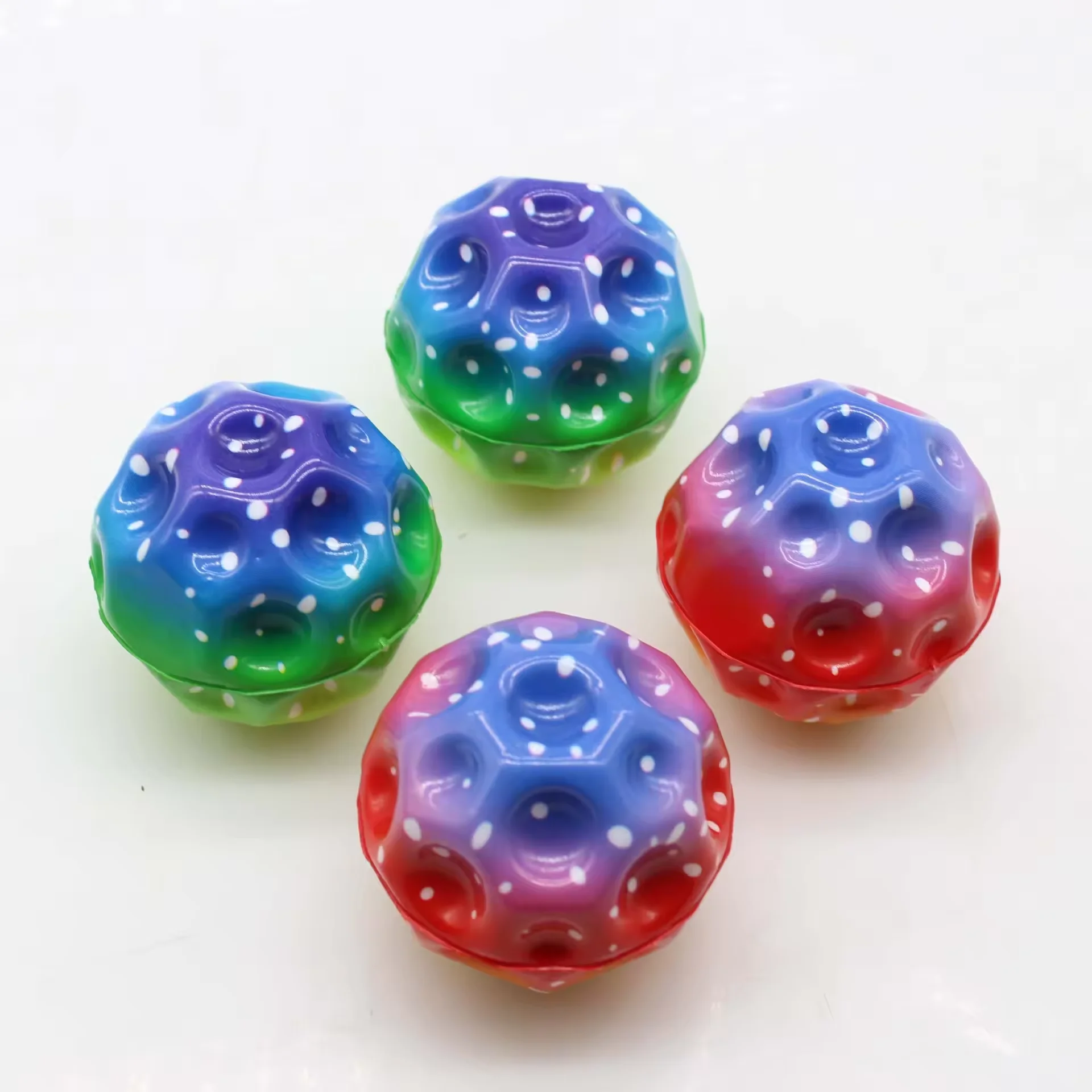 Full set of ball high Bounce Tiktok Jump colorful red Moon Glow Super bounce Space Moon Bounce rubber ball wholesale