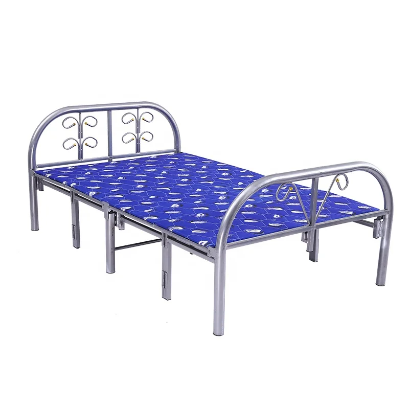 In stock strong heavy duty contract folding guest student single metal folding bed frame
