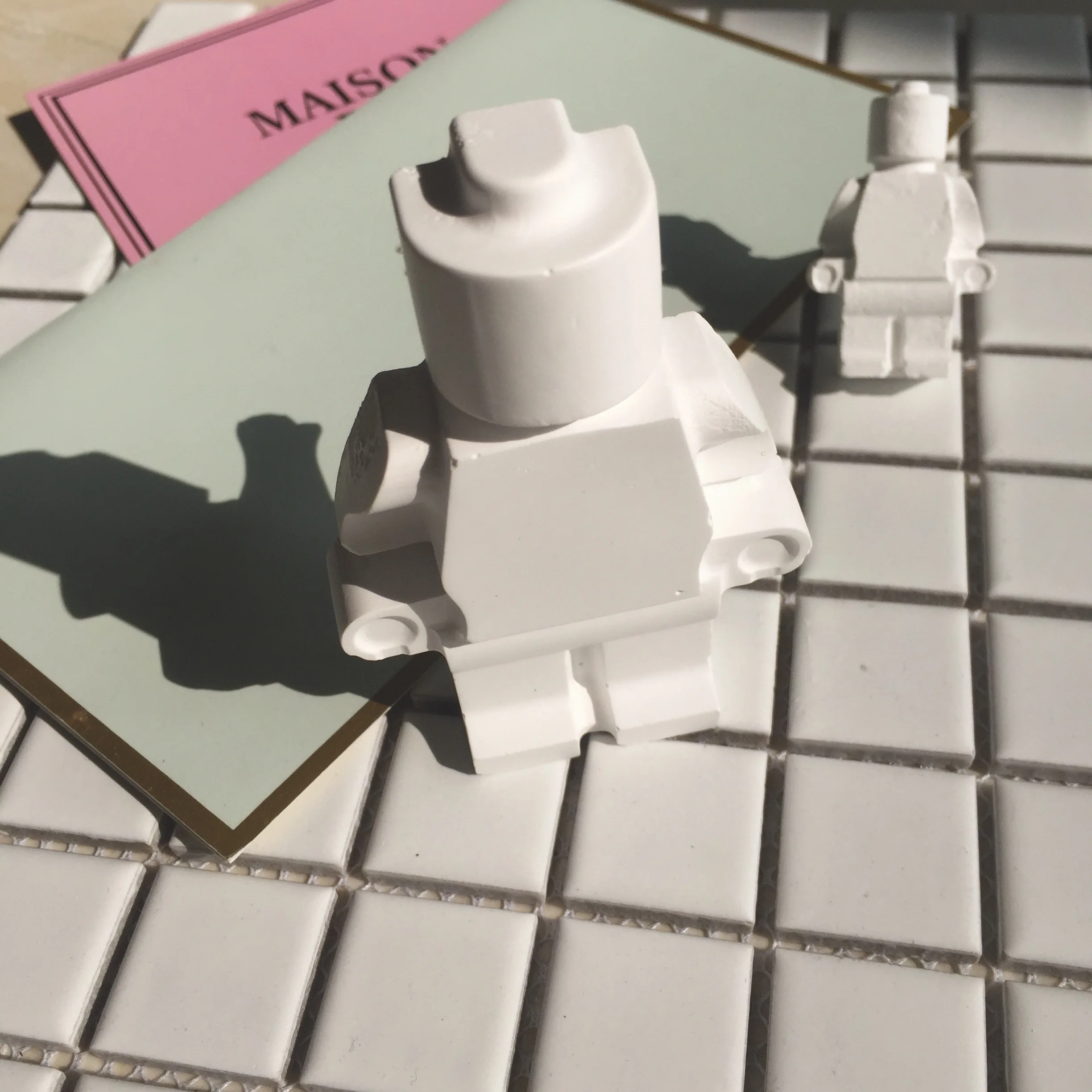 White Lego Shaped Scented Ceramic Car Automobile Air Conditioner Vent Clip Air Freshener Porcelain Fragrance Aroma Diffuser