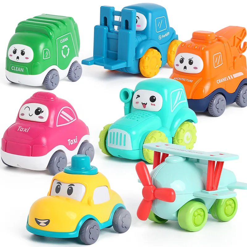 Factory Direct Mini Friction Powered Cars Push and Go Trucks Construction Vehicles Toys Set for Kids