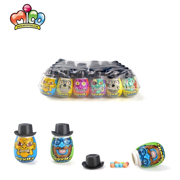 2020 Funny Halloween Snack Cartoon Devil Sweet Mixed Fruit Flavored Press Candy