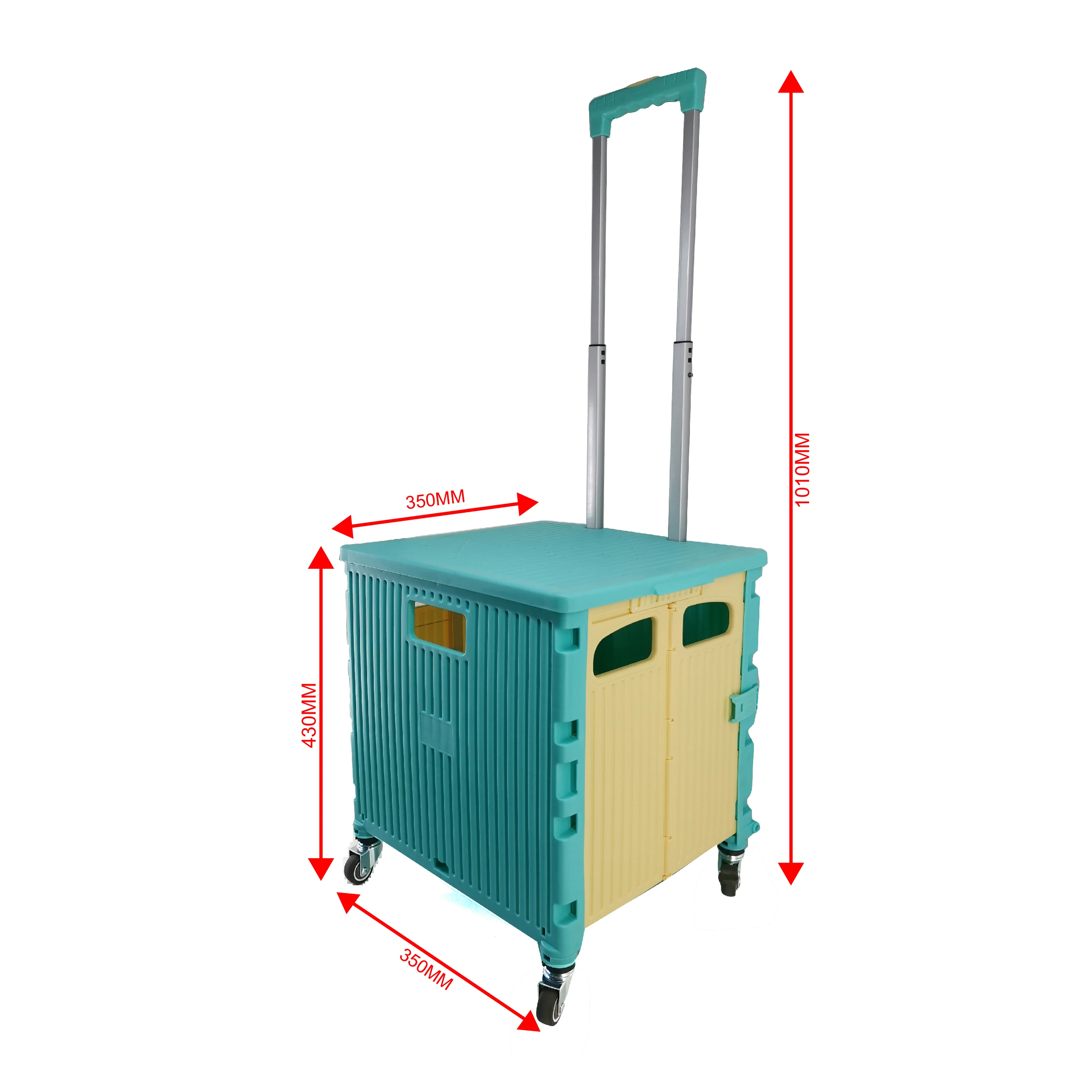 Hot Supermarket 30KG Trolleys Shopping Cart with Adjustable Handle Carrito De Mercado Plastic Folding Utility Cart
