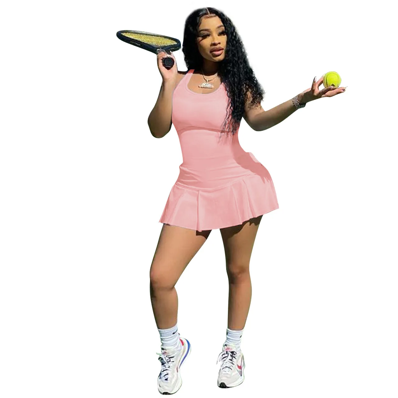 2021 Summer Solid Womens Clothing Woman Pant Dresses Casual Ladies Girl Short Sport Dress