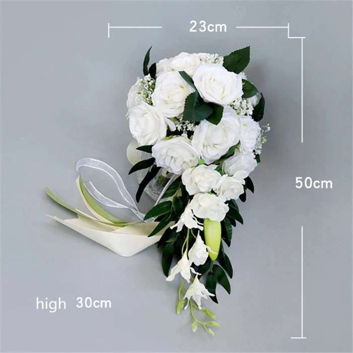 SN-L1046 Multi-color customizable romantic pink white silk artificial roses peony wedding bridal flower bouquet