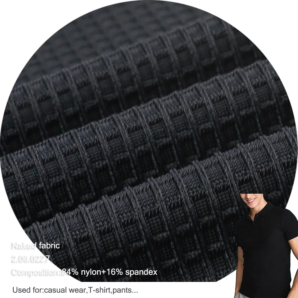 84% Nylon 16% Spandex High quality and durable Tricot Waffle Fabric For Cool Yoga T-shirts Sports Legging Fabric