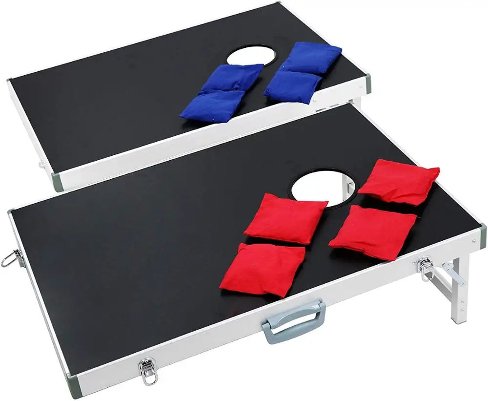 Aluminum foldable cornhole game set bean bag toss