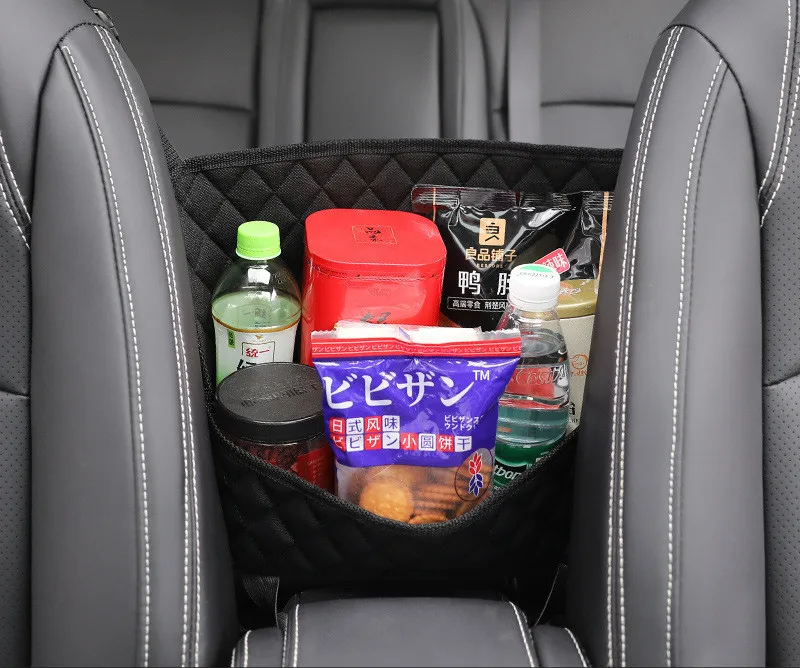 Pu Leather Car Storage Bag Interior Auto Seat Middle Box Seat Back Hanger Stowing Tidying Hanging Pocket Organizers for Car