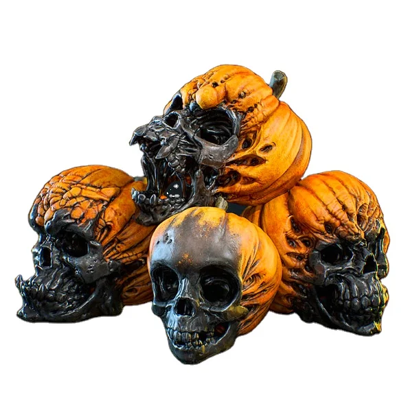 Wholesales Halloween 2022 Decorations Pumpkin Skull Black Skeleton Screaming Skull For House Halloween Decor