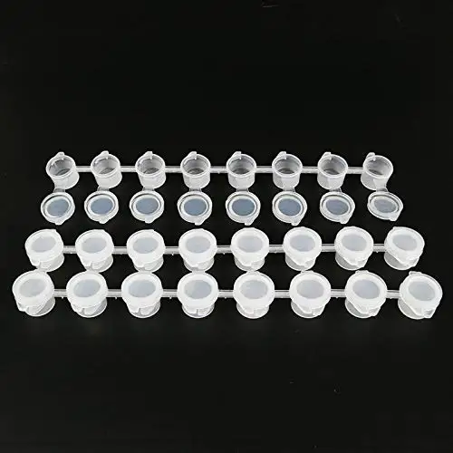 
6x3ml Empty Strip Paint Pot with Plastic Brush, Paint Pot Pod Strips Arts 