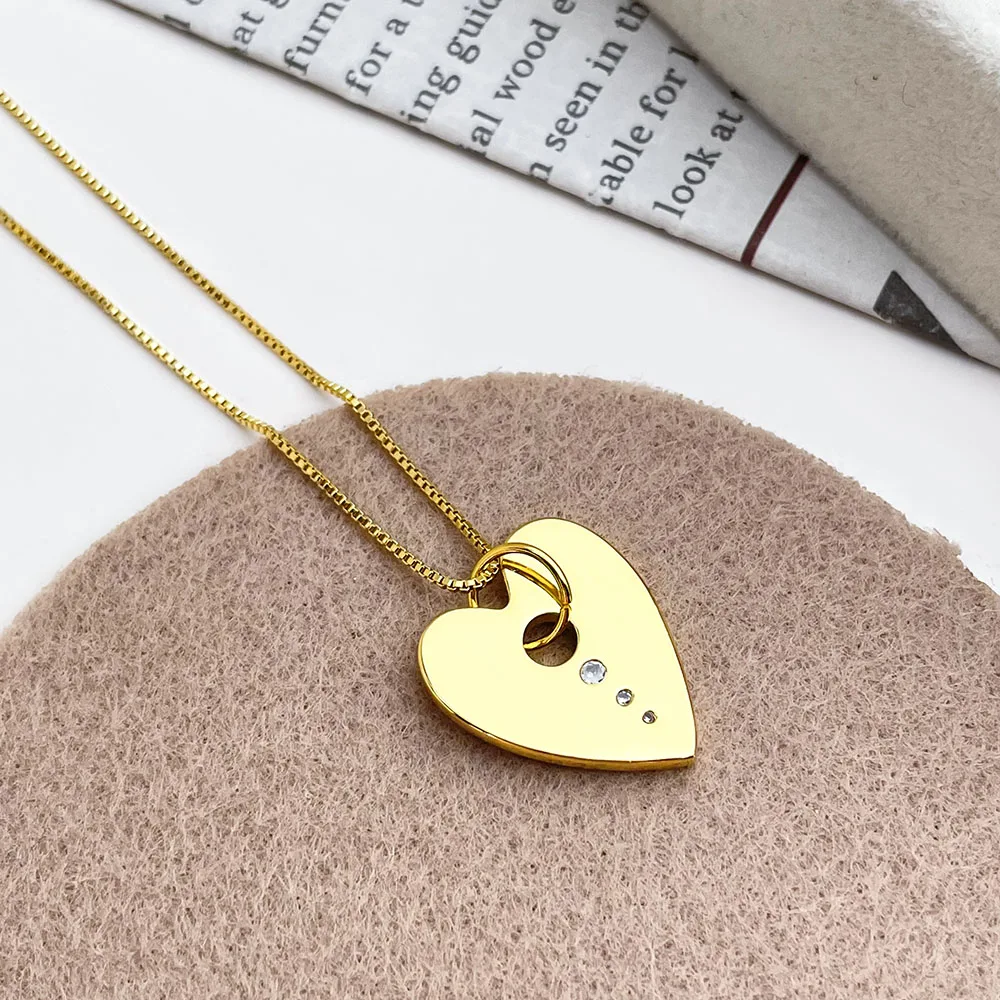 925 sterling silver jewelry star/heart set cute pendant necklace hot sale cubic zircon pendant silver necklace for women