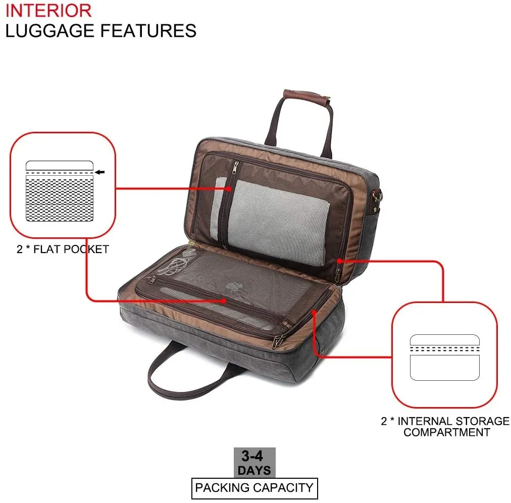 Free sample Duffle Bag for Men Waterproof Genuine Leather Canvas Travel Duffel Bags for Women Weekender Bag for Traveling