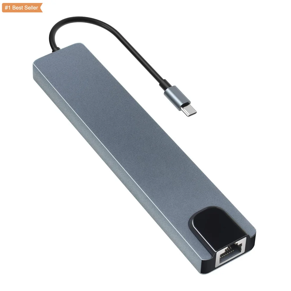 8 Вт 1 Тип USB C Hub чтобы RJ45 czytnik kart PD зарядное устройство многофункциональный адаптер 3 0 4K HDMI SD/TD