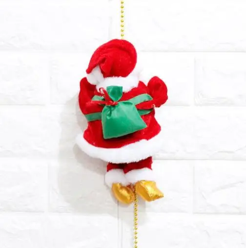 Electric Climbing Ladder Santa Claus Christmas Figurines Ornament Gifts Christmas Tree Hanging Ornament