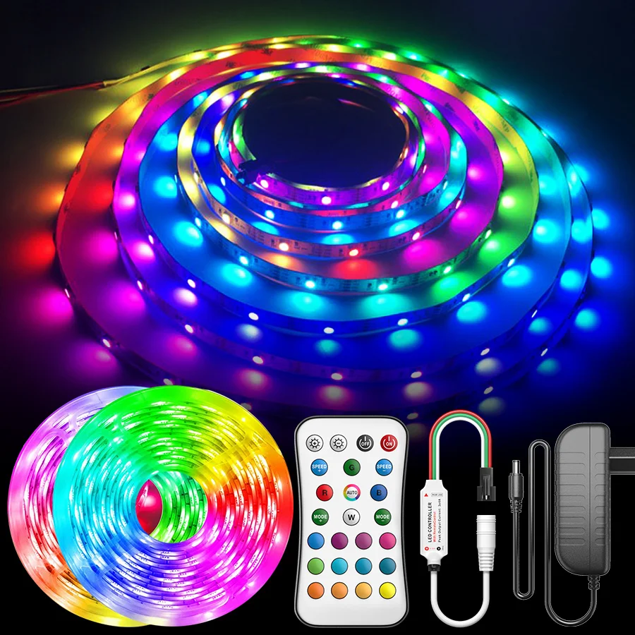 usb wireless Dream Color 5V 12V  Flexible TV Smart wifi outdoor interior room set RGB 5m 10m hidden neon Led Strip Light