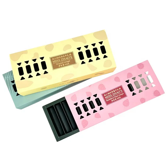Wholesale price drawer paper box with window for food printed boxes packaging candy gift box with paper divider