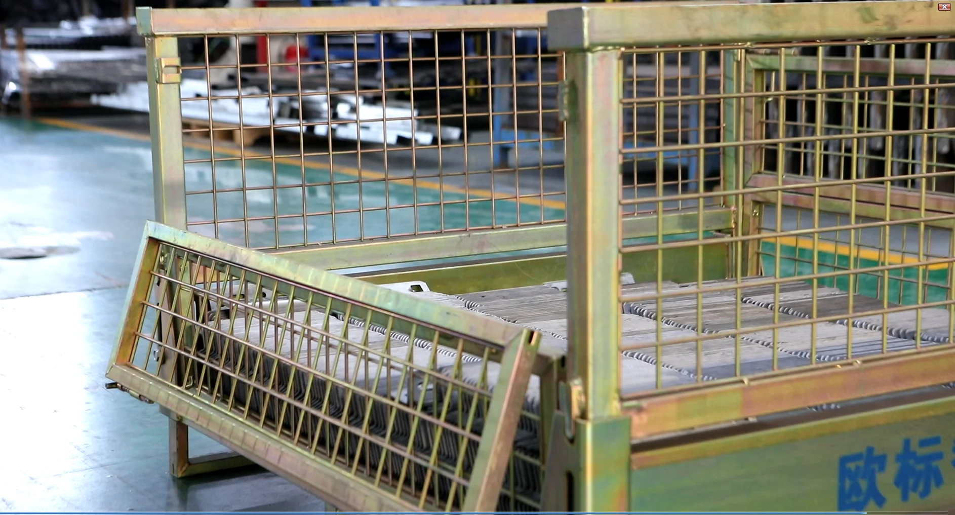 Складной передвижной популярный стальной поддон, проволочный контейнер с колесами