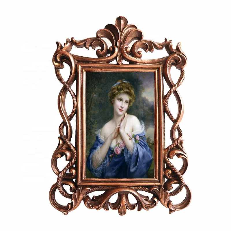 Antique 4x6 Inch Resin Photo Frame Imitation Bronze Vintage Style with Custom Print Table Top Display Wall Hanging Home Decor