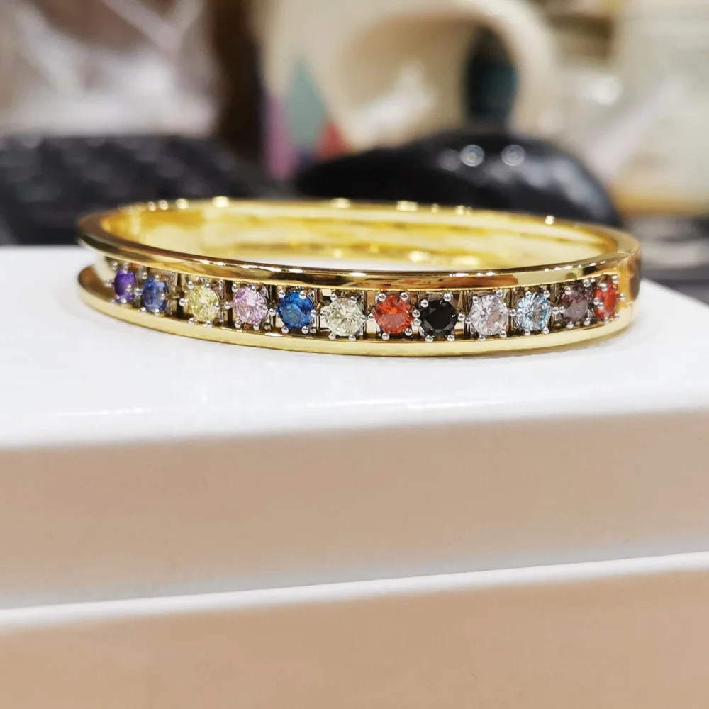 2021 New Custom Sliding Letter Bangle Designer Charms Bracelet Making Jewelry for Diy Copper 4 Color