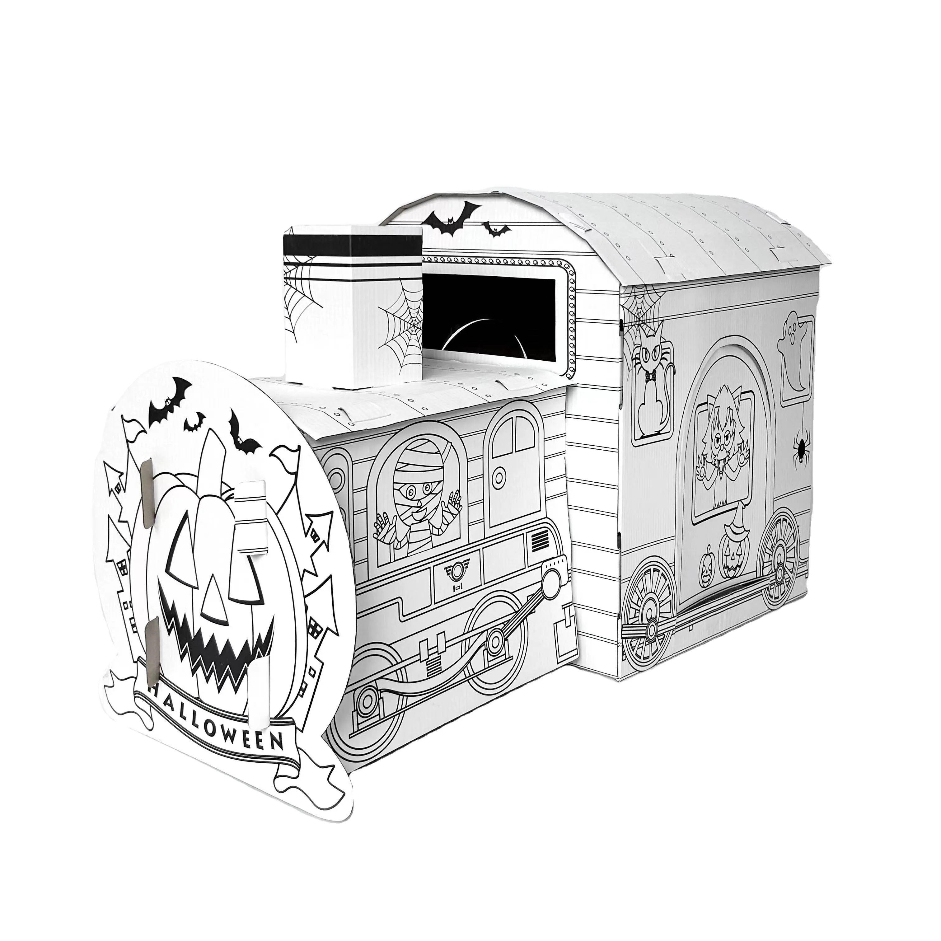 Halloween Ghost Pumpkin Carriage Cutting DIY doodle car transportation 3D toys