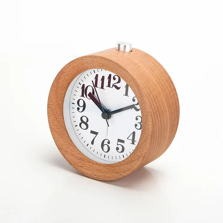 Заводская поставка деревянный бесшумный механизм красивый детский ночник Настольный будильник