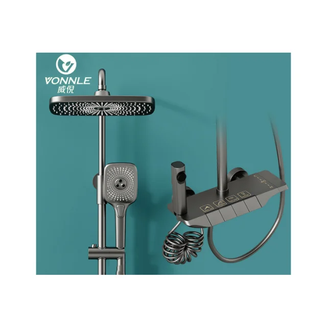 Wall-mounted bathroom square shower head set concealed high-temperature resistant shower arm pressure shower head set