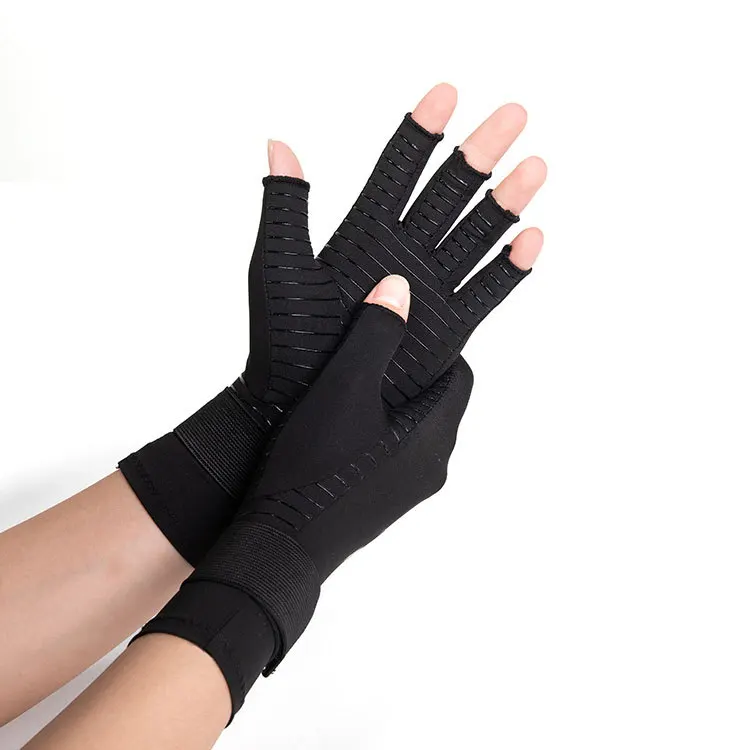 Non-Slip Wear Resistant Fingerless Gloves Lengthened Breathable Gym Fitness Cycling Cooper Half Finger Gloves