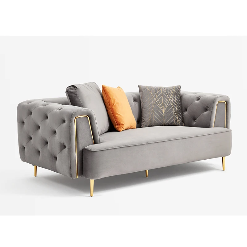 1 2 3 Seater Sectional Grey Blue Green Black Chesterfield Velvet Tufted Fabric Sofa Set  Luxury Beautiful