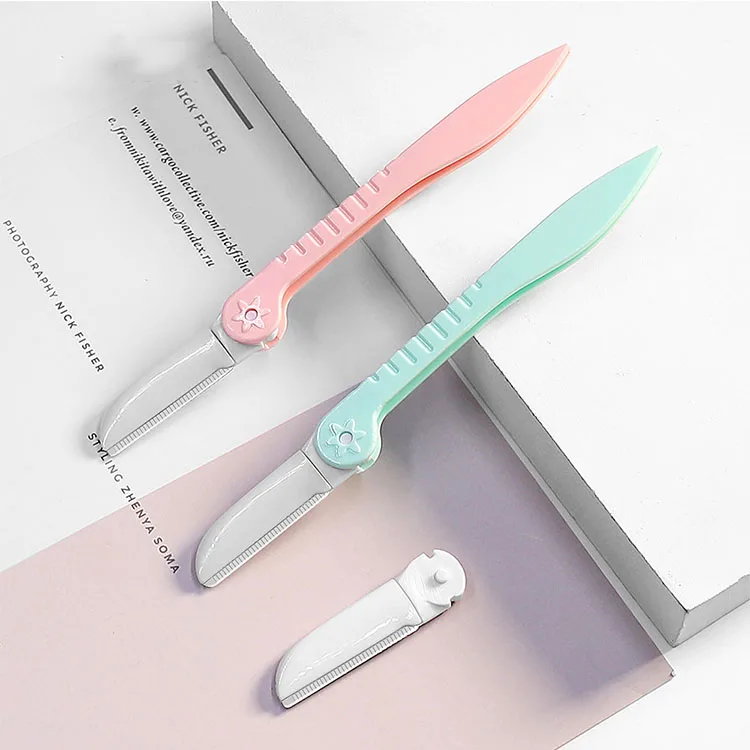 Disposable stainless steel blade candy color eyebrow razor trimmer