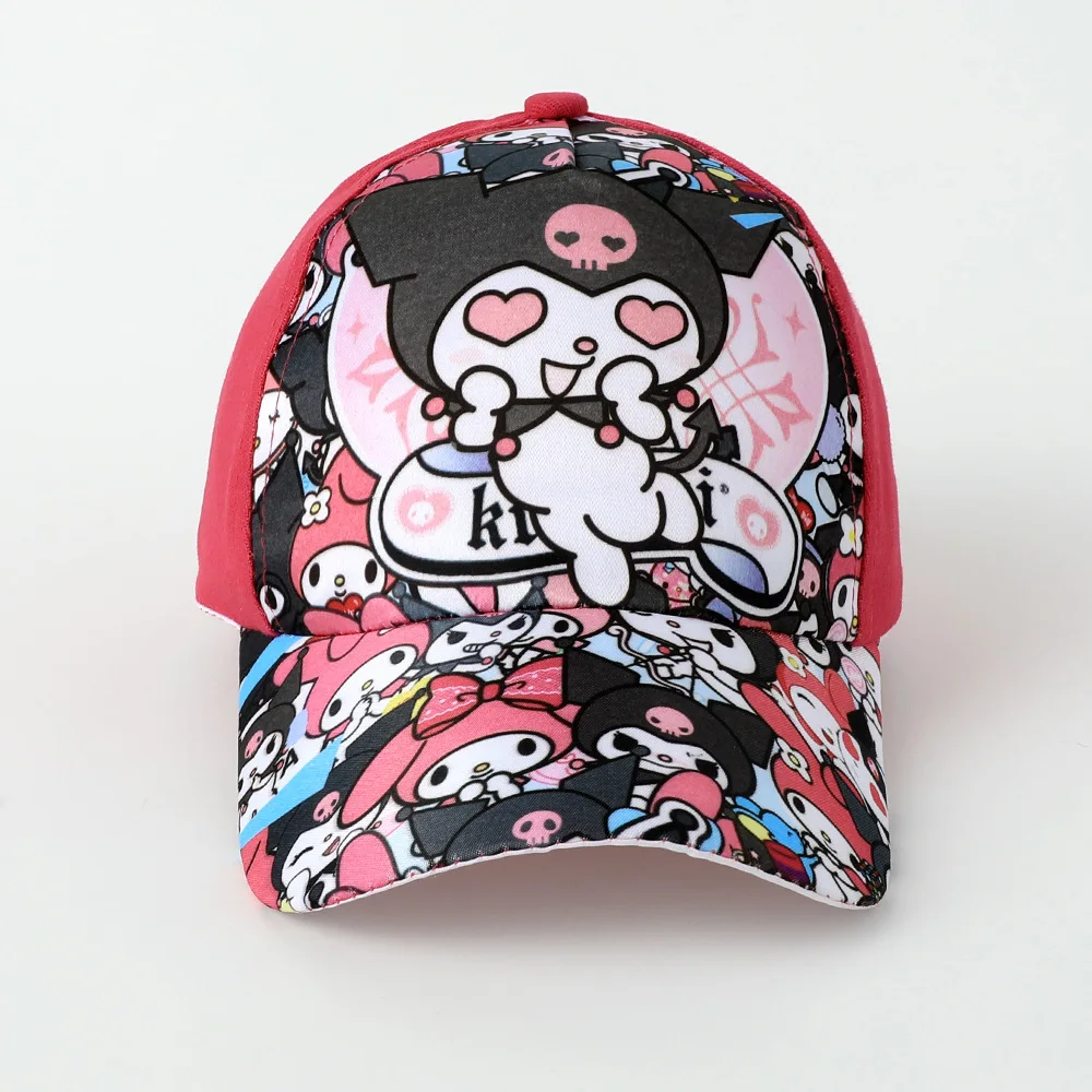 Sanrioed Kawaii Baseball Cap Cinnamoroll Kuromi Cute Cartoon Printed Peaked Cap Children Ins Casual All-match Sun Hat