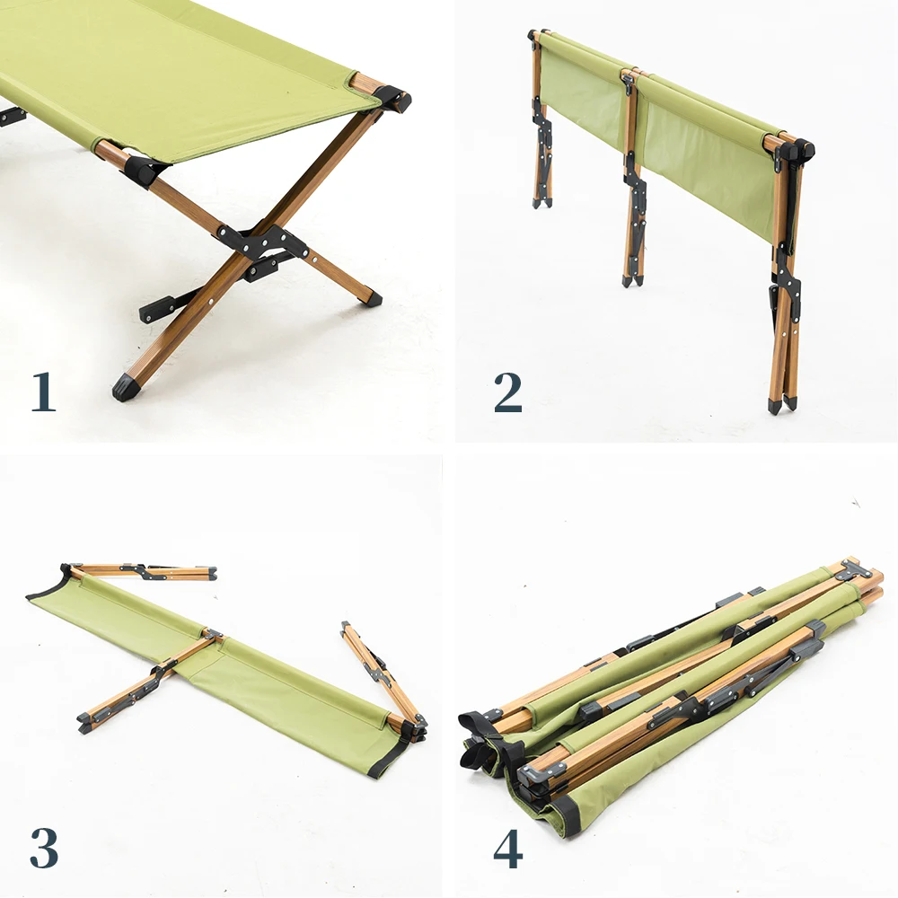 CHANGZU Ultralight OEM LOGO Aluminum Outdoor Oxford Camp Cot Adjustable Height Sleeping Folding Camping Cot Bed