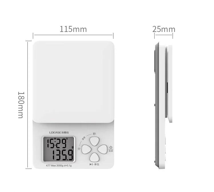 Digital Kitchen Scale with 5KG, Mini Multifunction Digital Scale with Measuring