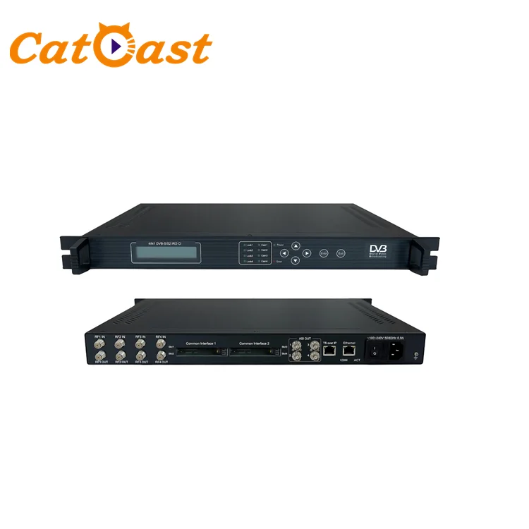 Цифровой ТВ 4 в 1 DVB-S2 до 4 выход ASI MPEG-4 HD ИИР) декодер для зашифрованных каналов с 4 камеры