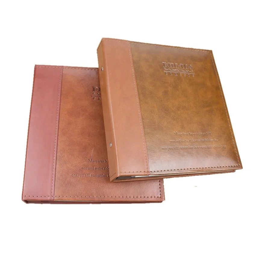 Self adhesive sheet 4x6 photo album 220*240mm dry mount stick 6x8 album leather cover 40 pages photo book albums